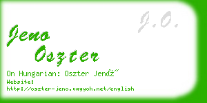 jeno oszter business card